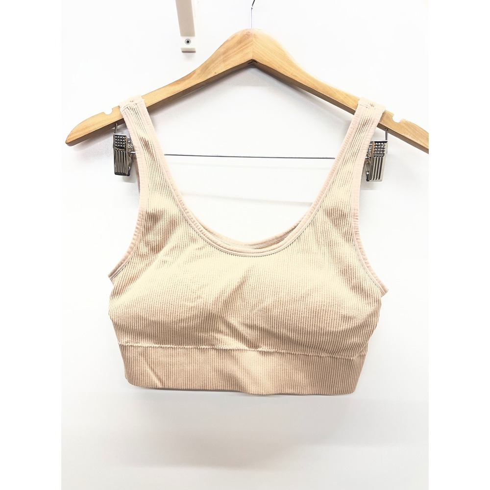 GapBody Womens Ribbed Seamless Bralette Beige Tan XL 43GCW004542